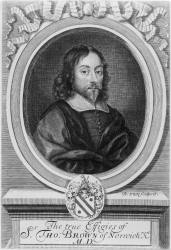 M0003473 Portrait of Sir Thomas Browne Credit: Wellcome Library, London. Wellcome Images images@wellcome.ac.uk http://wellcomeimages.org Portrait of Sir Thomas Browne Engraving By: Robert WhiteWorks Browne, Thomas Published: 1686 Copyrighted work available under Creative Commons Attribution only licence CC BY 4.0 http://creativecommons.org/licenses/by/4.0/